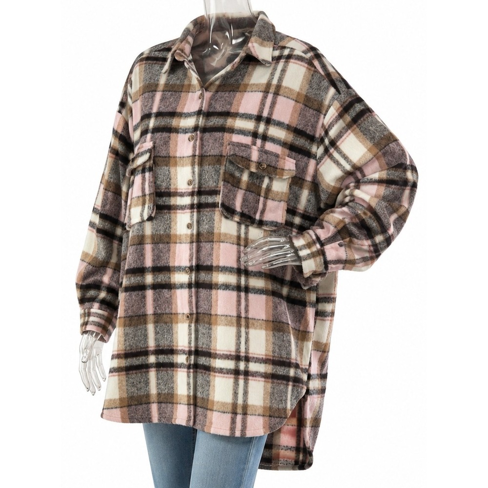 Misguided Women's Oversized Checkered Shirt Dress SKUW744